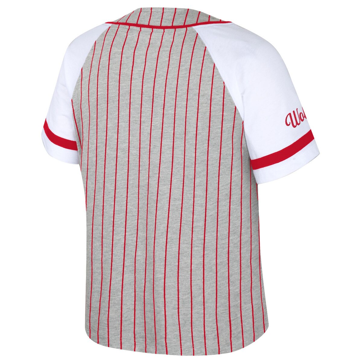 Grey/Red/White Ladies Baseball Top